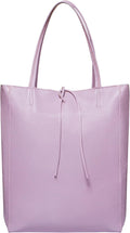 Italian Calf Leather Tote for Women with Zipper, Inner Pocket & Flat Base | Soft Unlined Shopper for Work & Travel