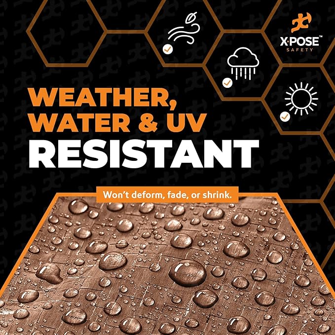 Multipurpose Protective Cover Brown Poly Tarp 20' x 25' - Durable, Water Resistant, Weather Resistant - 5 Mil Thick Polyethylene - by Xpose Safety