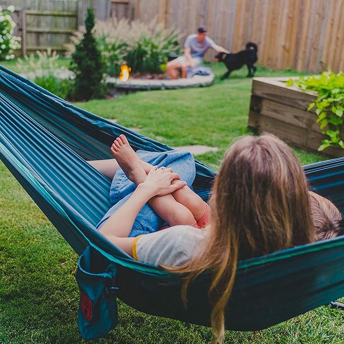 Grand Trunk TrunkTech Double Hammock | Portable Camping Hammock | Accessories for Outdoor, Indoor, Hiking Camping, Backpacking, Travel, Backyard, Beach (Vista)