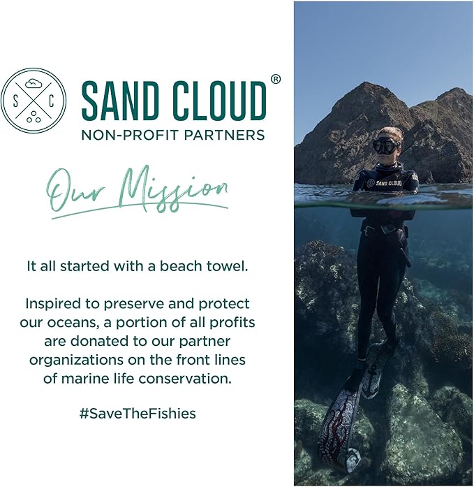 Sand Cloud Turkish Beach Towel - Sand Free - 100% Organic Turkish Cotton Yarn - Quick Dry Towel for Beach, Picnic, Blanket or Bath - As Seen on Shark Tank - Marine Life (Boho Octopus)