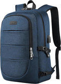 AMBOR 15.6-17.3 Inch Laptop Backpack, Anti Theft Business Travel Backpack with USB Charging Port and Headphone Interface, Water Resistant Computer Bag for Men & Women, Blue