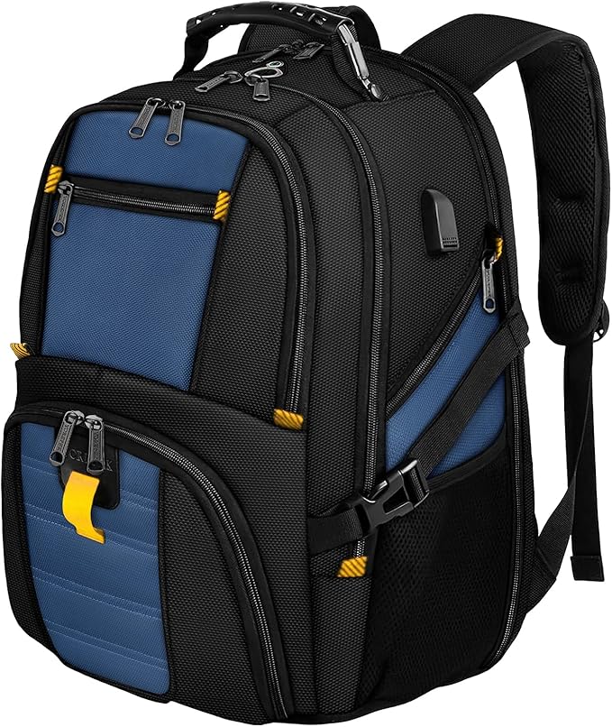 YOREPEK Travel Backpack, Extra Large 50L Laptop Backpacks for Men Women, Water Resistant College Backpack Airline Approved Business Bag with USB Charging Port Fits 17 Inch Computer, Roy Blue