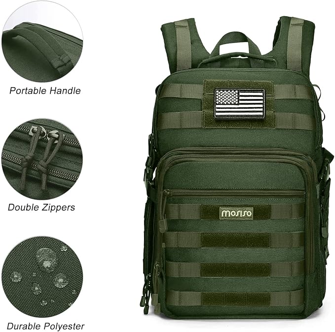 MOSISO Camera Backpack, DSLR/SLR/Mirrorless Tactical Camera Bag Case with Laptop Compartment Compatible with Canon/Nikon/Sony, Army Green