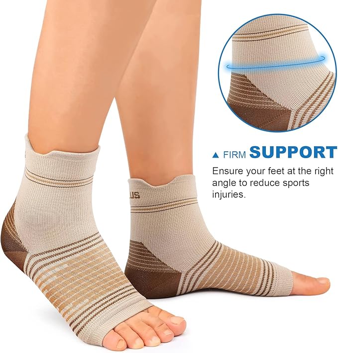 Plantar Fasciitis Sock (6 Pairs) for Men and Women, Compression Foot Sleeves with Arch and Ankle Support (Black, Nude, Navy, X-Large)