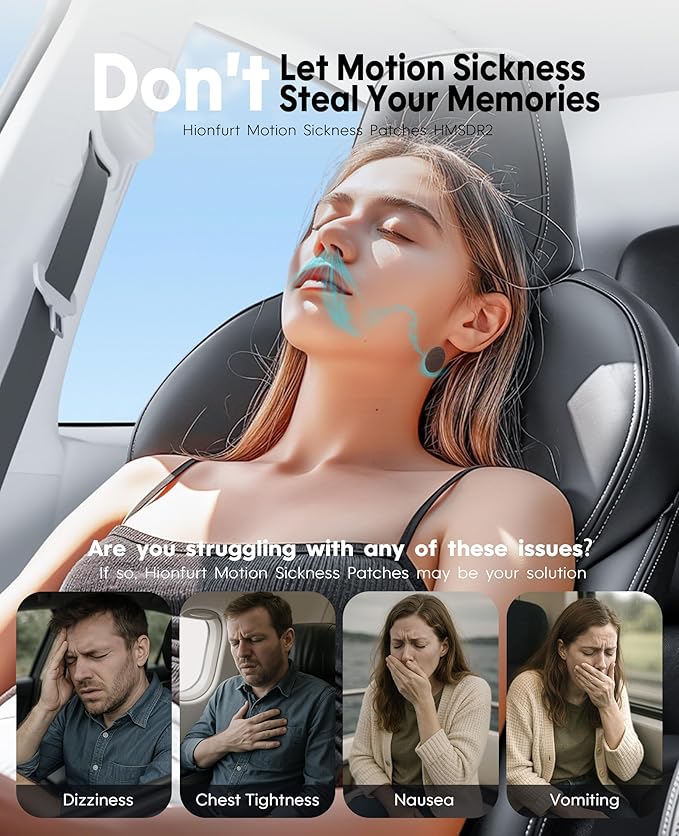 HMSDR2 48ct Motion Sickness Patches with Plant Essence – Lemon – Sea Sickness Patches for Cruise, Car, Airplane – Non-Drowsy, 72H Lasting