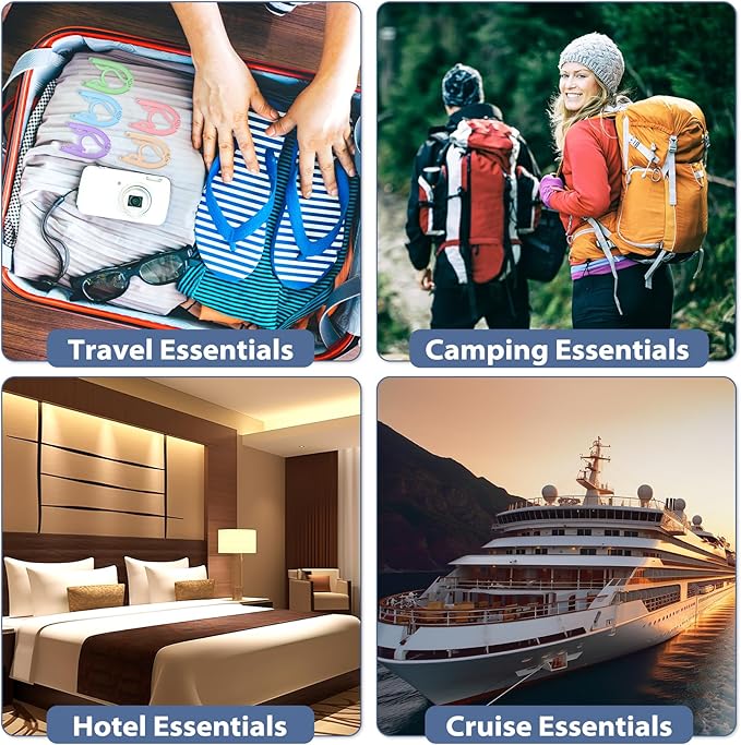 36 Pcs Travel Hangers Portable Foldable Travel Hanger Organizer, Plastic Cruise Ship Essentials Clothes Folding Hangers for Camping Flying RV Europe Vacation Essentials Suitcase, Vivid Black