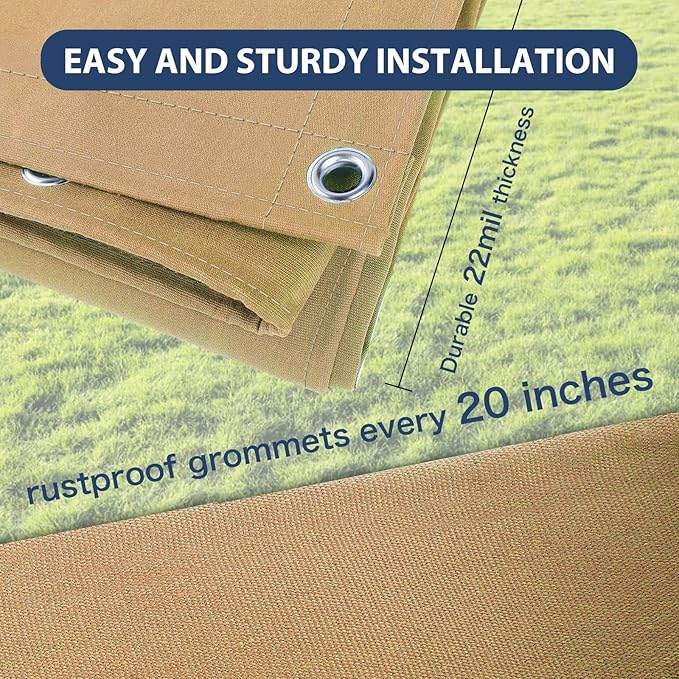 10’x10’ Canvas Tarps Heavy Duty Waterproof Tarpaulins with Aluminum Grommets,UV Resistant, 22Mil Multipurpose Drop Cloth, 14oz Cover Sheet for Outdoor and Indoor Use with Ropes Yellow