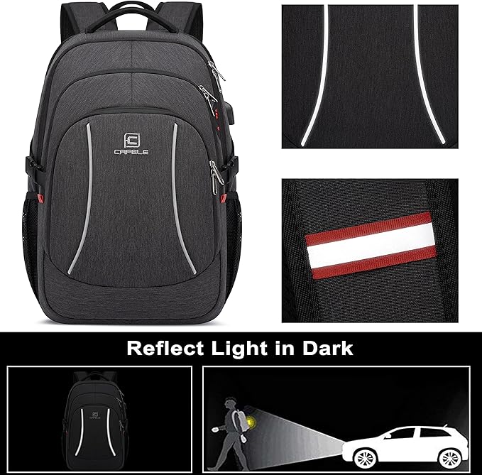Backpack,17.3in Durable Travel Laptop Backpack, College Backpack,RFID Anti Theft Pocket Big Business Computer Bag,Water Resistant School Bookbag for Teens Men Women,Gifts Grey