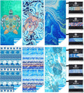6 Pack Microfiber Lightweight Beach Towel Sand Free Quick Dry Absorbent Thin Compact Towels for Swimming Pool Camping Beach Accessories Large Easy Pack Travel Things for Vacation Essentials Gift