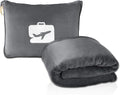 EverSnug Travel Blanket and Pillow - Ultra-Soft, Compact & Lightweight, 65x40 Inches, with Carry Case, Luggage Sleeve & Backpack Clip for Airplane Comfort (Grey)