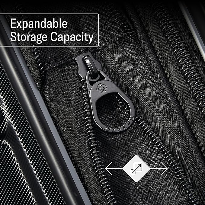 Samsonite Omni 2 Hardside Expandable Luggage with Spinner Wheels, 3-Piece Set (19/24/28), Artic Silver