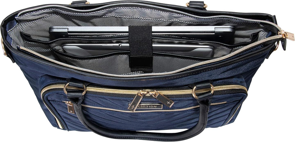 Kenneth Cole REACTION Chelsea Quilted Chevron 15" Laptop & Tablet Business Tote with Removable Shoulder Strap