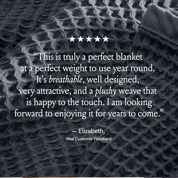 BOLL & BRANCH Waffle Bed Blanket - King/Cal King, White - Luxury 100% Organic Cotton - Soft, Lightweight and Breathable - Textured Waffle Weave
