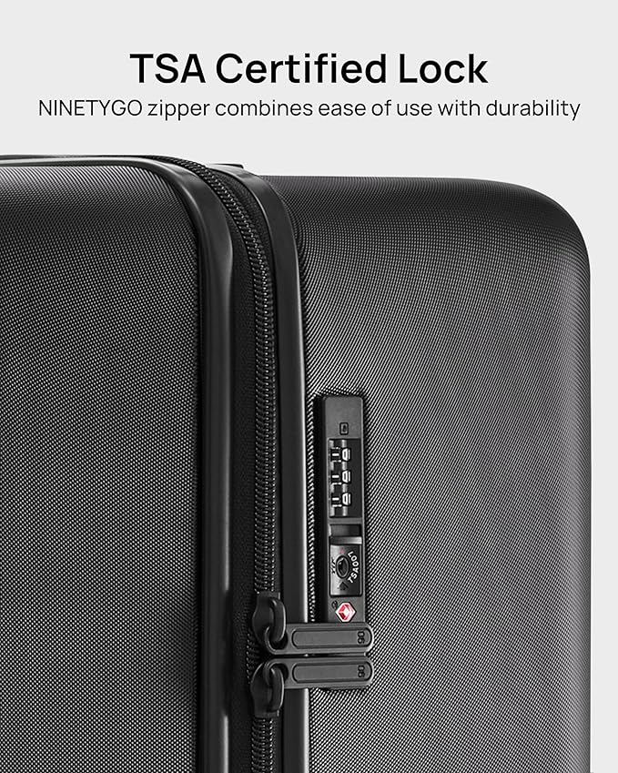 Trunk Luggage 29 Inch, Large Checked Luggage with Double Spinner Wheels, Anti-Burst Zipper, Hard Case PC Suitcase, Lightweight Travel Luggage, TSA Approved (Onyx Black, Hudson)