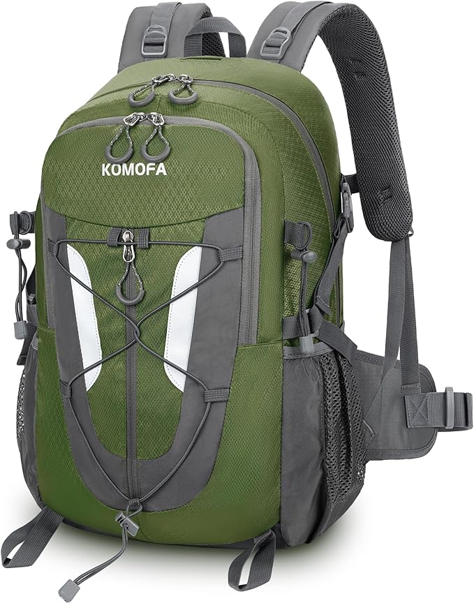 Hiking Backpack 30L Lightweight Travel Daypack Small Day Pack for Men Women Outdoor Camping Backpacking, Army Green