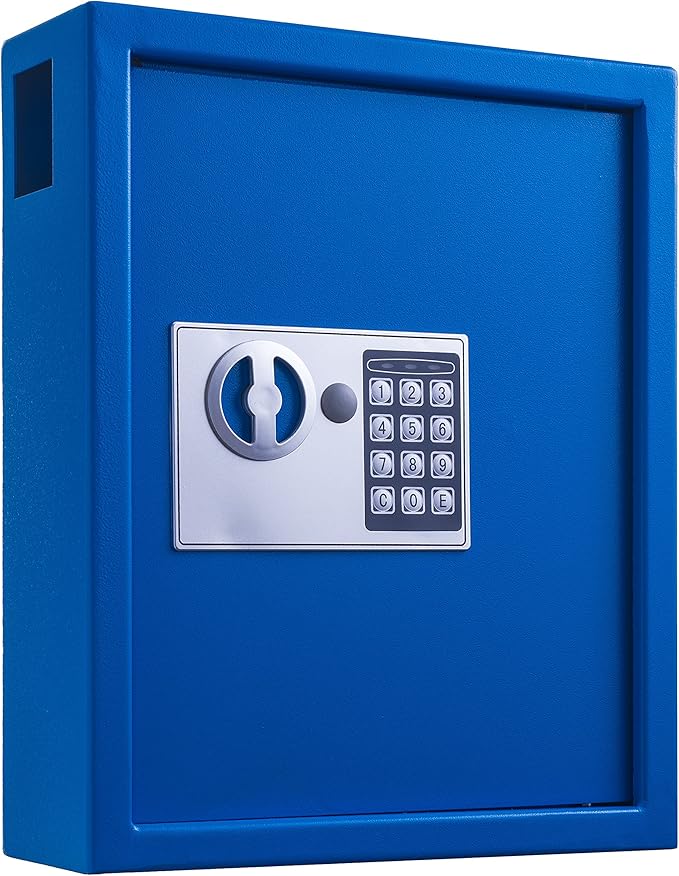 Adiroffice Key Holder Wall Mount - 40-keys Lock Box with Code, Key Cabinet Wall Mount, Valet Parking Key Box, Car Dealer Key Cabinet - Space Saving Locking Key Box Wall Mount with Digital Lock