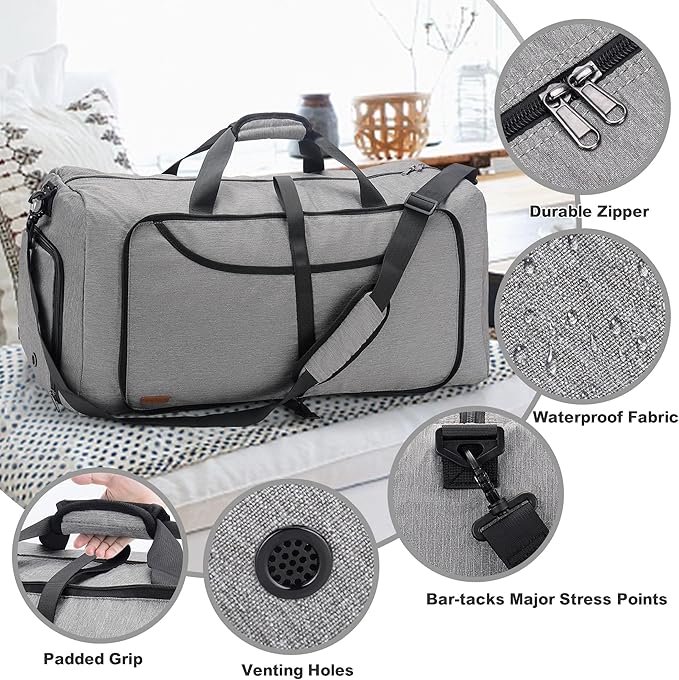 100L Duffle Bag for Travel, Large Foldable Waterproof Travel Duffel Bags Weekender Overnight Bag for Men and Women with Shoe Compartment