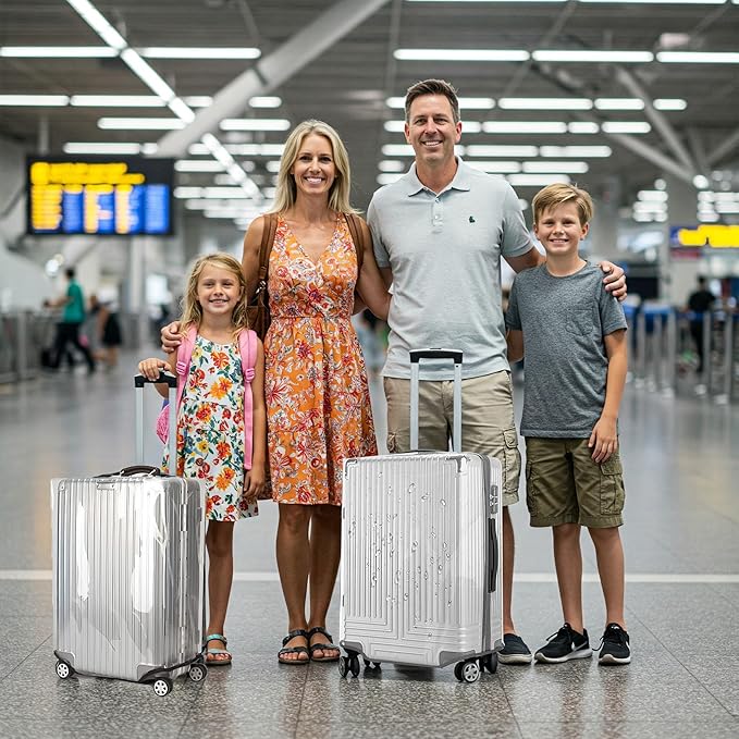 24 Inch Clear PVC Luggage Cover Protectors Suitcase Covers for Luggage Thickened suitcase protective cover for Wheeled Suitcase Suitable for 24"