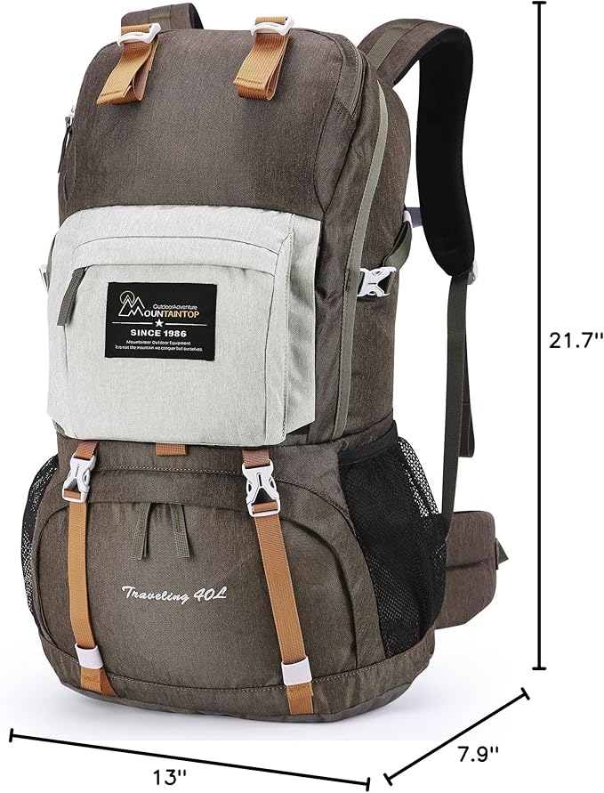 MOUNTAINTOP 40L Hiking Backpack Lightweight Travel Backpack for Men&Women Outdoor Camping Backpacking