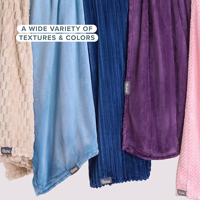 Bare Home Fleece Blanket - Throw/Travel - Ultra-Soft Lightweight for Bed, Sofa, and Couch - Luxury Microplush - Cozy Warm Blanket (Throw/Travel, Coronet Blue)