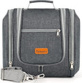 Hanging Toiletry Bag for Women & Men, Cruise Ship Travel Essentials, Holds Full Size Shampoo, with Dry and Wet Separation Cosmetic Bag, Makeup Organizer Bag, Bathroom Water-resistant Bag, Grey