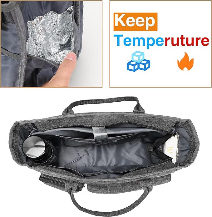 Laptop Tote Bag, Middle Size Computer Messenger Teacher Bag with 15.6'' Padded Laptop Sleeve