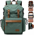 Padwa Lifestyle Green Camera Backpack - Professional DSLR & UAV Camera Bag,Anti Theft Canvas Camera Backpacks with Rain Cover,Large Capacity Photography Travel Camera Bag with Multi Compartments