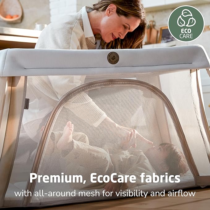 Maxi-COSI Calao Travel Playard, Infant Bassinet, Toddler Playpen, Portable, Lightweight, Foldable, Easy Setup, with Carry Bag, Breathable Mesh, Classic Slate