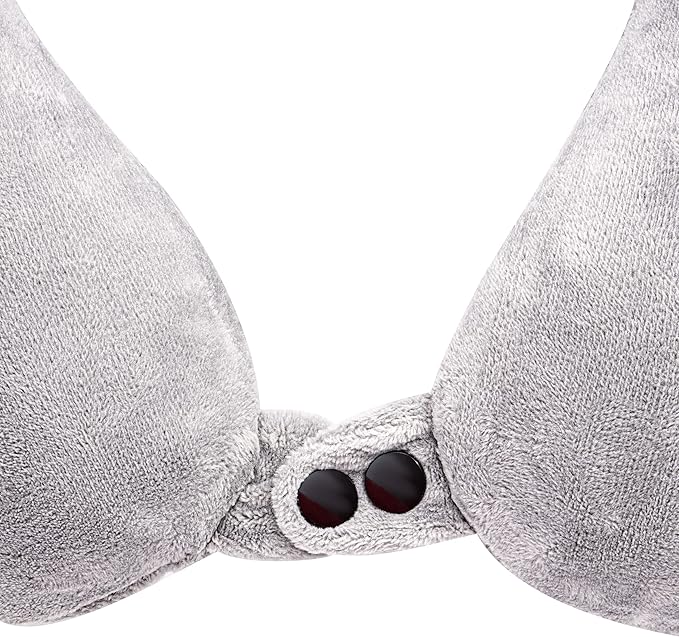 Inflatable Travel Neck Pillow: Extra-Soft, Cushion. For Airplanes, Trains, Cars, Portable Travel Accessory-With Carrying Pouch For cell phone and Passport Etc. (Grey)