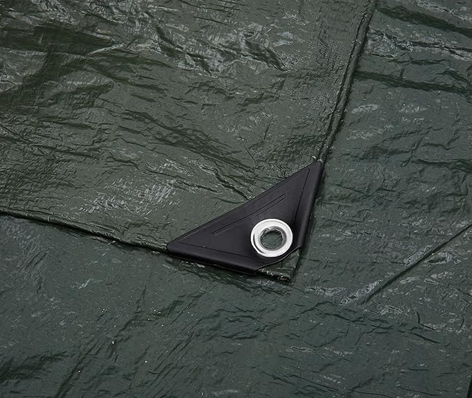 Amazon Basics Waterproof Camping Tarp, 8 Feet x 10 Feet, Dark Green