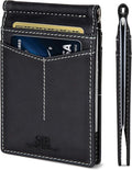 SERMAN BRANDS RFID Blocking Wallet Slim Bifold - Genuine Leather Minimalist Front Pocket Wallets for Men with Money Clip Gift