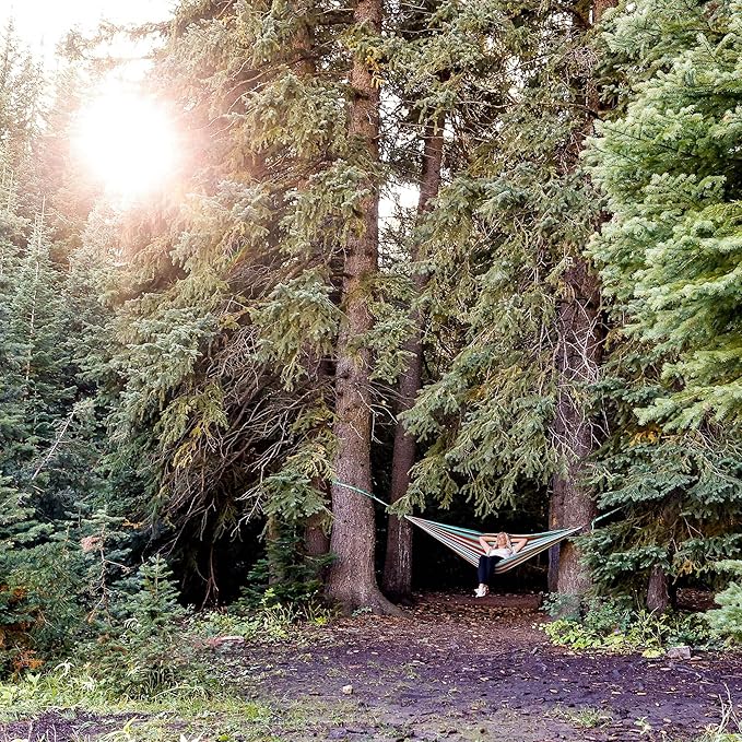 Grand Trunk TrunkTech Single Hammock - One Person Camping, Portable, and Travel Hammock - Nylon and Weather-Proof - Strap to Trees, Deep Teal with Turquoise Trim